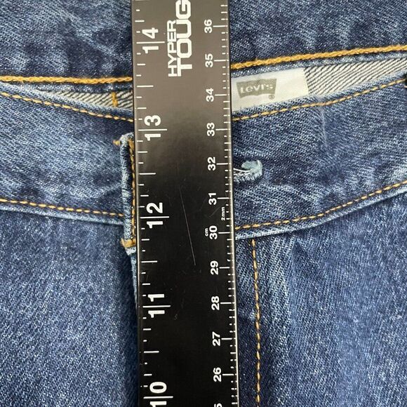 Levi's 501 Jeans Men 42x32 Blue Dark Wash Button Fly Straight Fit Denim - Picture 10 of 13